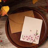  Thiệp cành hoa màu nước + bao thư 