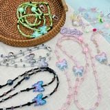 Dây dài đeo chéo thẻ/điện thoại 2 bướm ombre to 