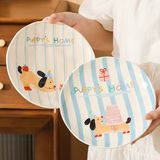  Set bát đĩa cún tai đen 2 người 11 chi tiết 