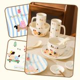  Set bát đĩa cún tai đen 2 người 11 chi tiết 