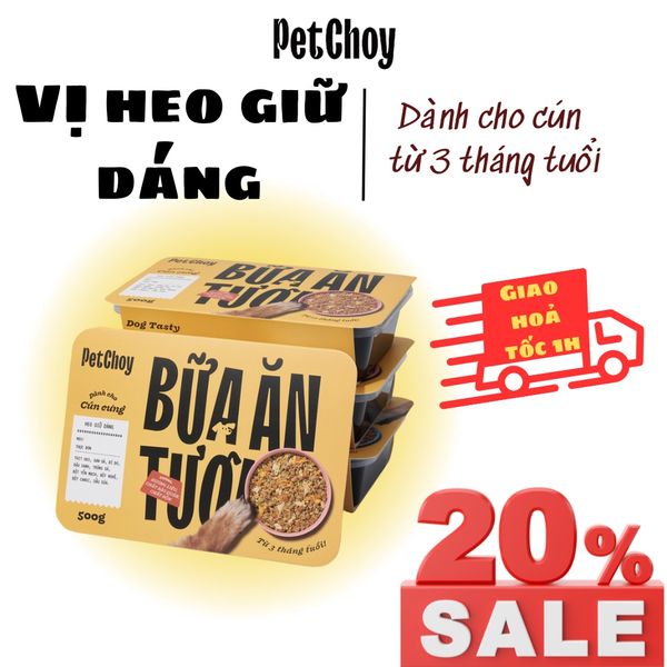 [Chỉ giao Hoả tốc] Pate tươi PETCHOY cho chó từ 3 tháng tuổi vị 