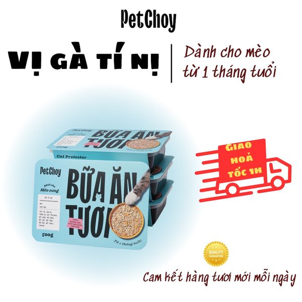 Pate tươi PETCHOY cho mèo từ 1 tháng tuổi vị 