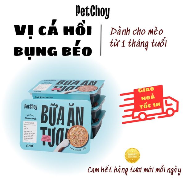 [Chỉ giao hoả tốc] Pate tươi PETCHOY cho mèo từ 1 tháng tuổi vị 