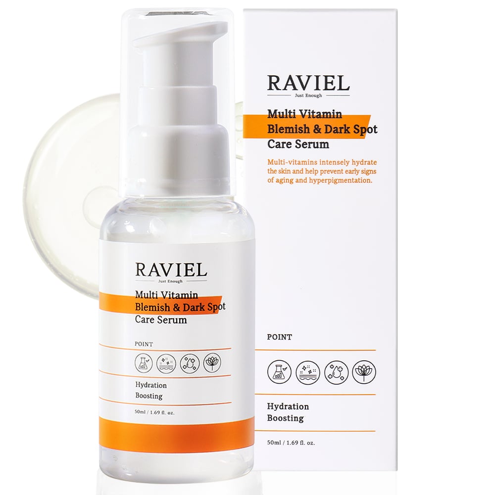 Tinh chất dưỡng sáng, làm mờ đốm nâu, căng bóng da Raviel Multi Vitamin Blemish Dark Spot Care Serum 50ml