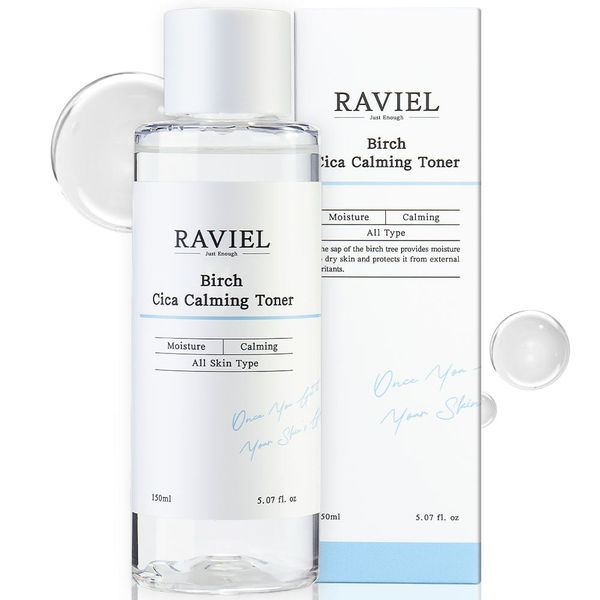 Nước hoa hồng làm dịu khẩn cấp da kích ứng, mẩn đỏ Raviel Birch Cica Calming Toner 150 ml