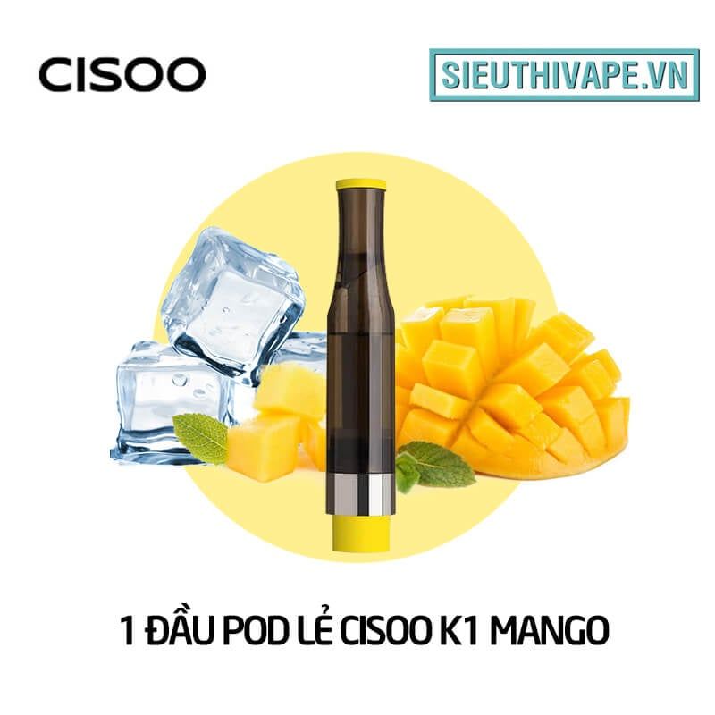  Pack Dầu Thay Thế Cisoo K1 Mango - Pack 4 Pod Chính Hãng 