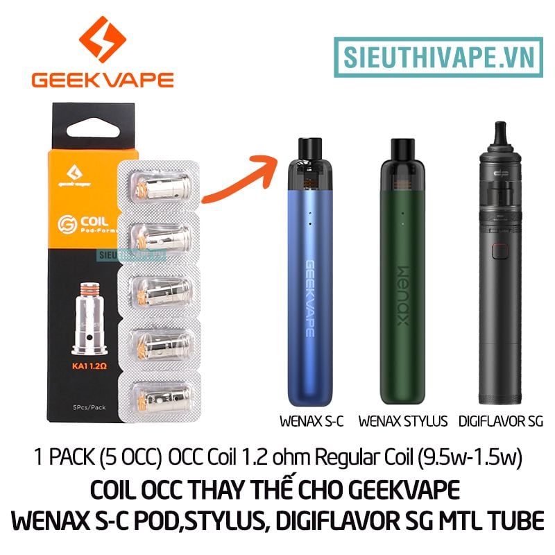  Coil Occ Dành Cho Wenax Stylus, Wenax S-C Pod Kit, Digiflavor SG MTL Tube Kit - Chính Hãng 