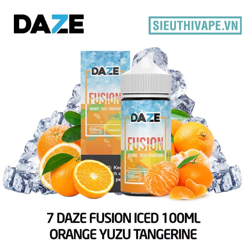  7 Daze Fusion Iced Orange Yuzu Tangerine 100ml - Tinh Dầu Vape Chính Hãng 