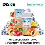  7 Daze Fusion Iced Strawberry Mango Nectarine 100ml - Tinh Dầu Vape Chính Hãng 