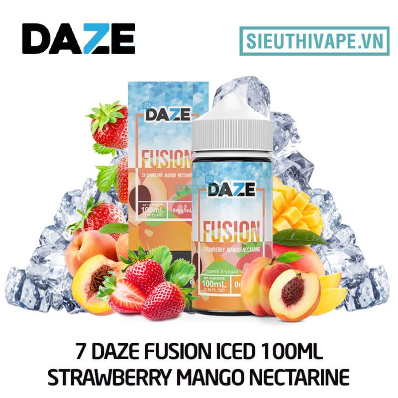  7 Daze Fusion Iced Strawberry Mango Nectarine 100ml - Tinh Dầu Vape Chính Hãng 