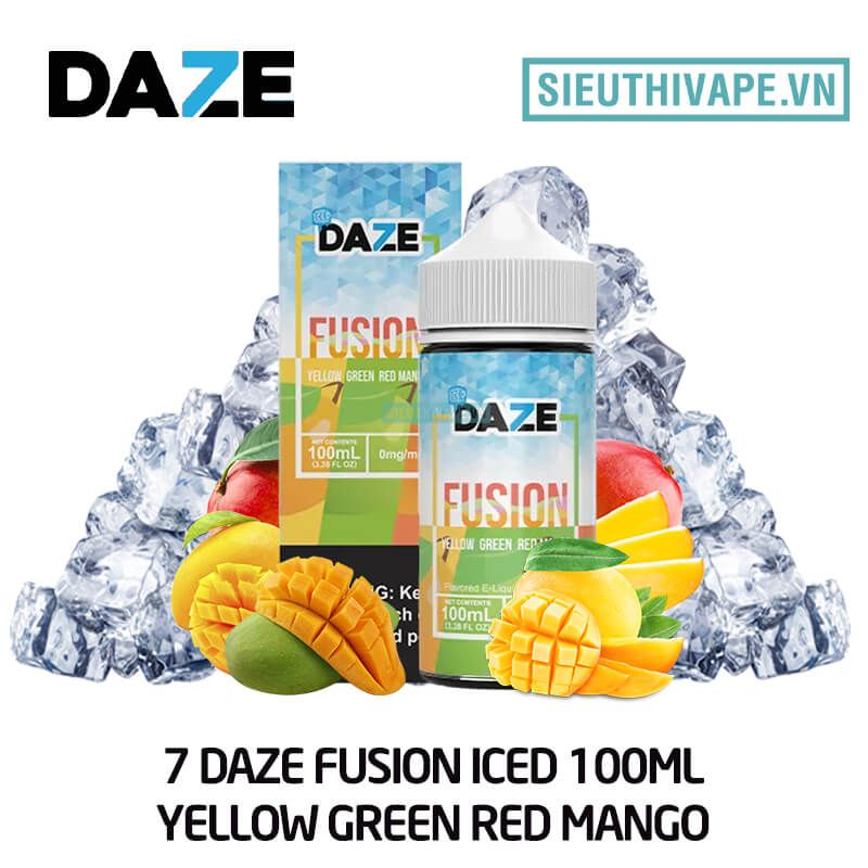  7 Daze Fusion Iced Yellow Green Red Mango 100ml - Tinh Dầu Vape Chính Hãng 