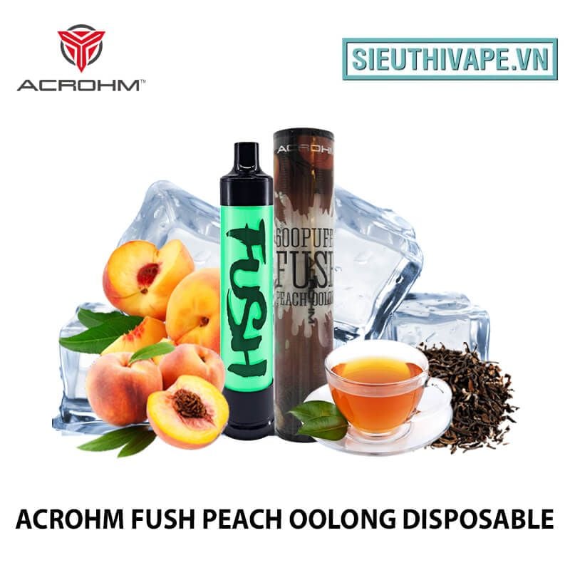  Acrohm Fush Lighting Peach Oolong Disposable Pod - Vape Pod Dùng 1 lần 