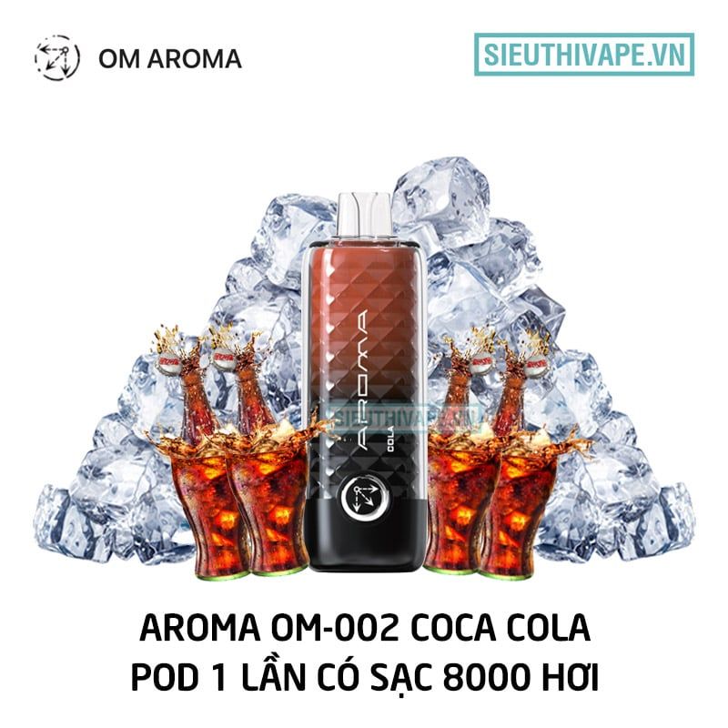  Aroma OM-002 Cola - Pod 1 Lần Có Sạc 8000 Hơi 