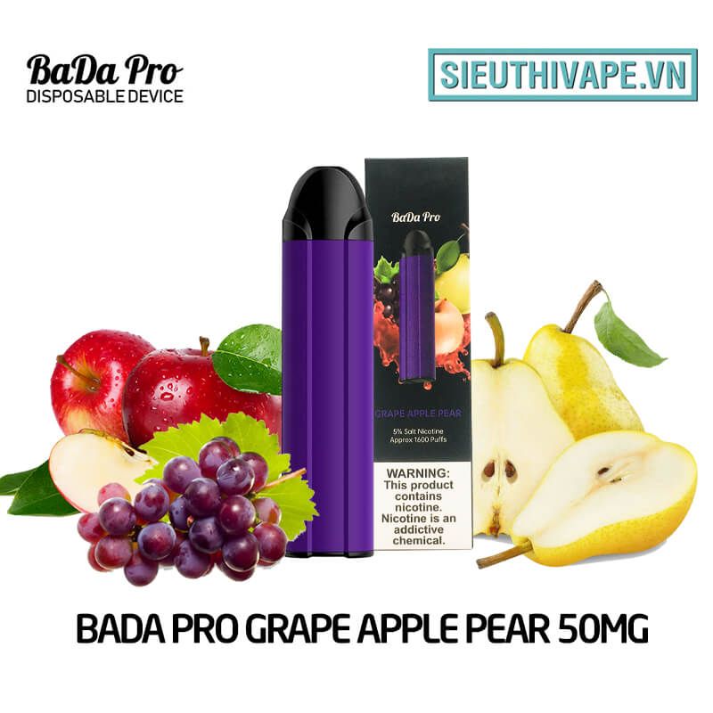  BaDa Pro Grape Apple Pear 50mg - Disposable Pod dùng 1 lần 