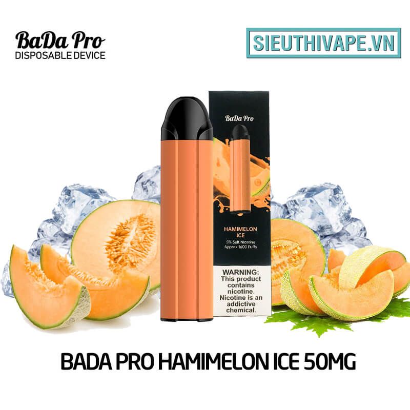  BaDa Pro Hamimelon Ice 50mg - Disposable Pod dùng 1 lần 