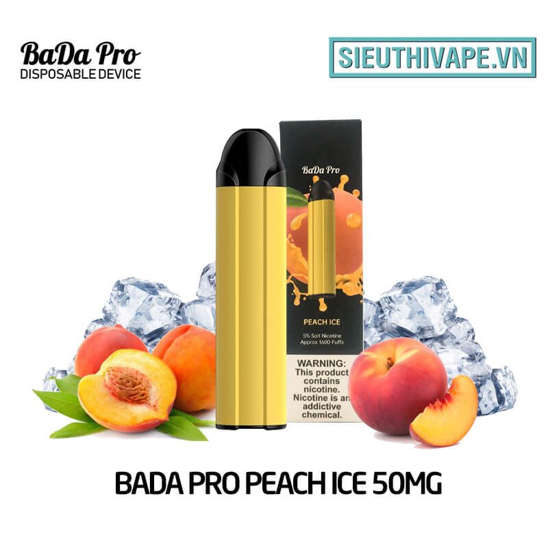  BaDa Pro Peach Ice 50mg - Disposable Pod dùng 1 lần 