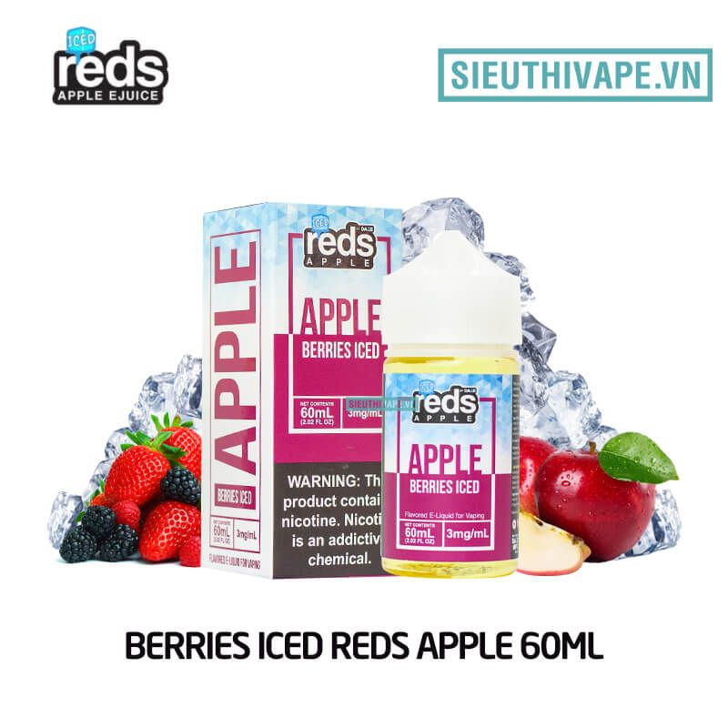  Berries Iced Reds Apple 60ml - Tinh Dầu Vape Mỹ 