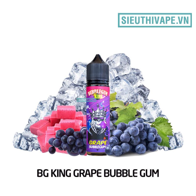  BubbleGum King Grape Bubblegum 60ml - Tinh Dầu Vape Malaysia 