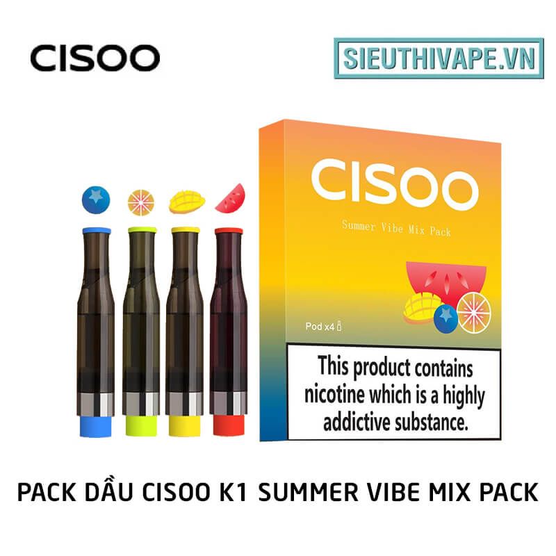  Pack Dầu Thay Thế Cisoo K1 Summer Vibe Mix Pack - Pack 4 Pod Chính Hãng 