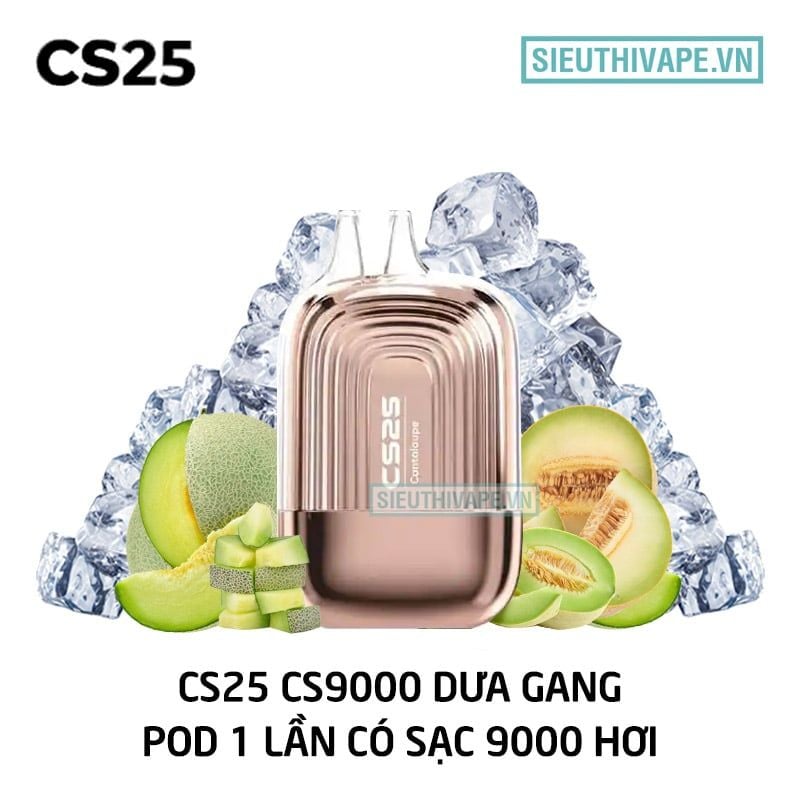  CS25 CS9000 Cantaloupe - Pod 1 Lần 9000 Hơi Có Sạc 