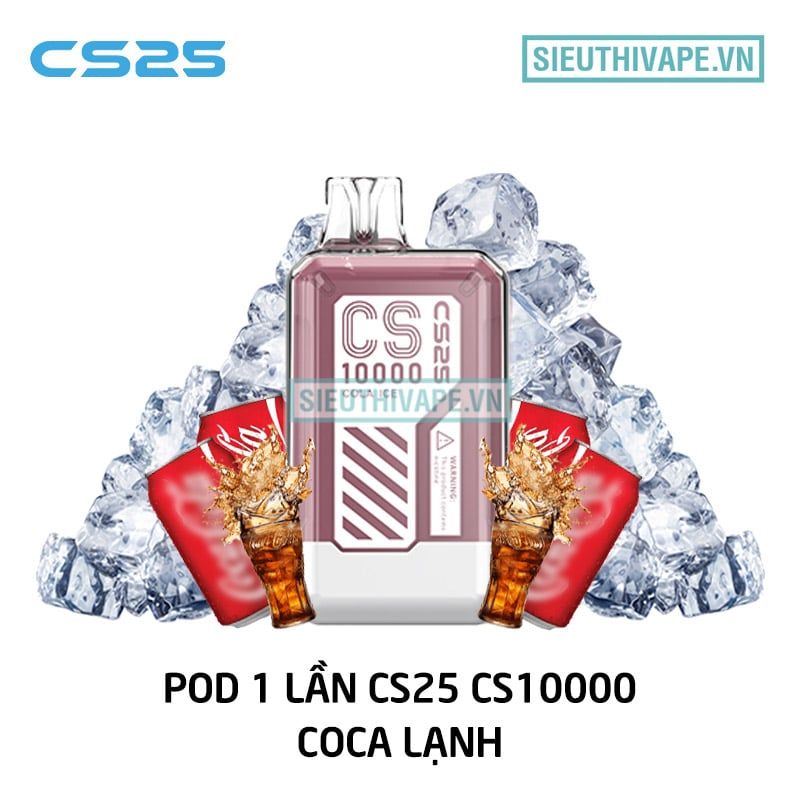  CS25 CS10000 Cola Ice - Pod 1 Lần Có Sạc 10000 Hơi 