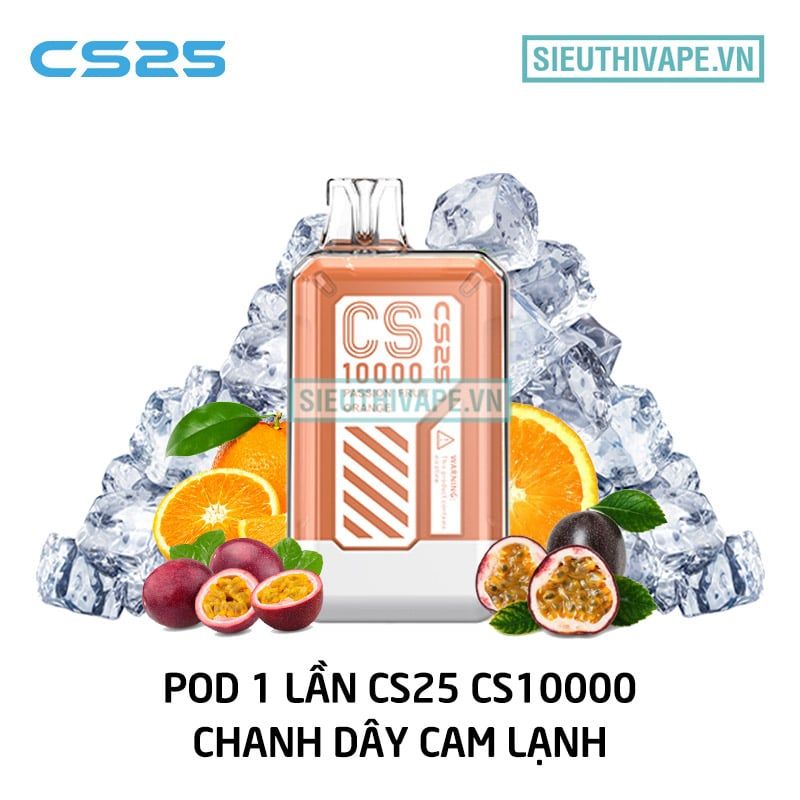  CS25 CS10000 Passion Fruit Orange - Pod 1 Lần Có Sạc 10000 Hơi 