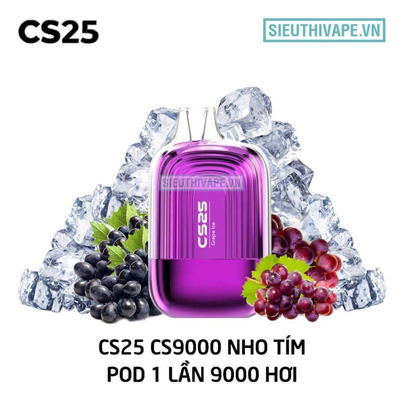  CS25 CS9000 Grape Ice - Pod 1 Lần 9000 Hơi Có Sạc 