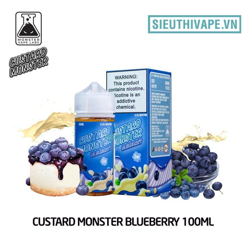  Custard Monster Blueberry 100ml - Tinh Dầu Vape Mỹ 