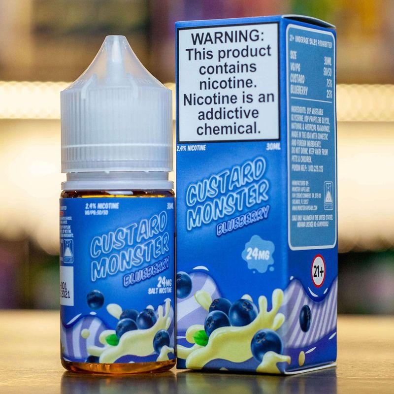  Custard Monster Salt Blueberry 30ml - Tinh Dầu Salt Nic Mỹ 