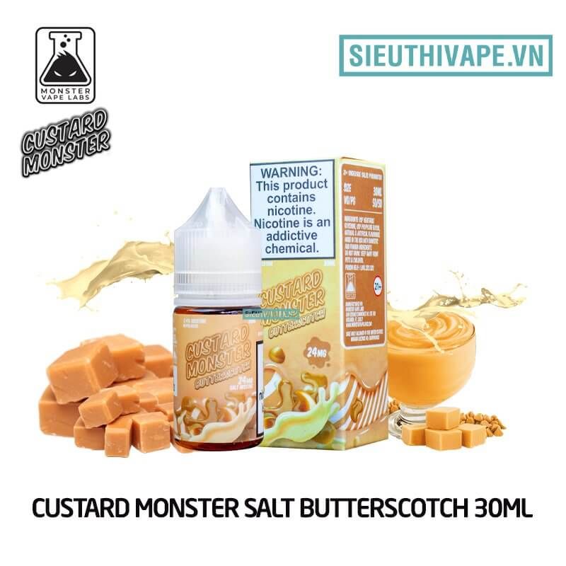  Custard Monster Salt Butterscotch 30ml - Tinh Dầu Salt Nic Mỹ 