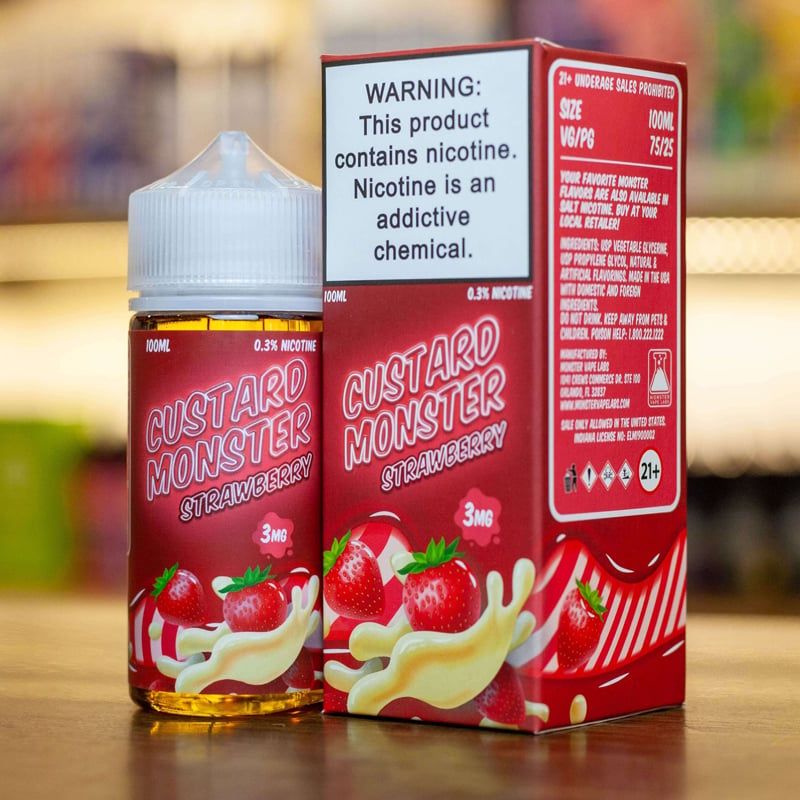  Custard Monster Strawberry 100ml - Tinh Dầu Vape Mỹ 