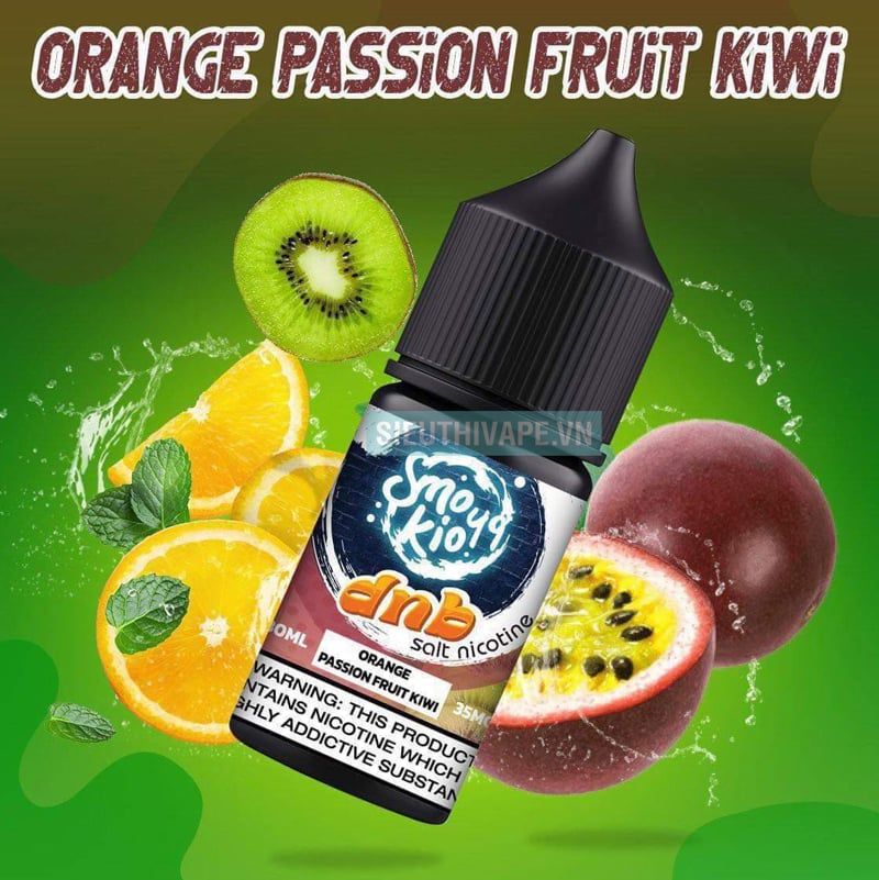  Smokio 49 DNB Salt Orange Passion Fruit Kiwi 30ml - Tinh Dầu Saltnic Chính Hãng 