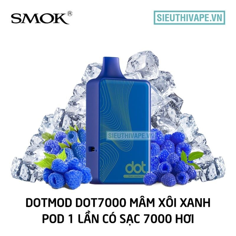  Dotmod Dot7000 Blue Raspberry - Pod 1 Lần Có Sạc 7000 Hơi 