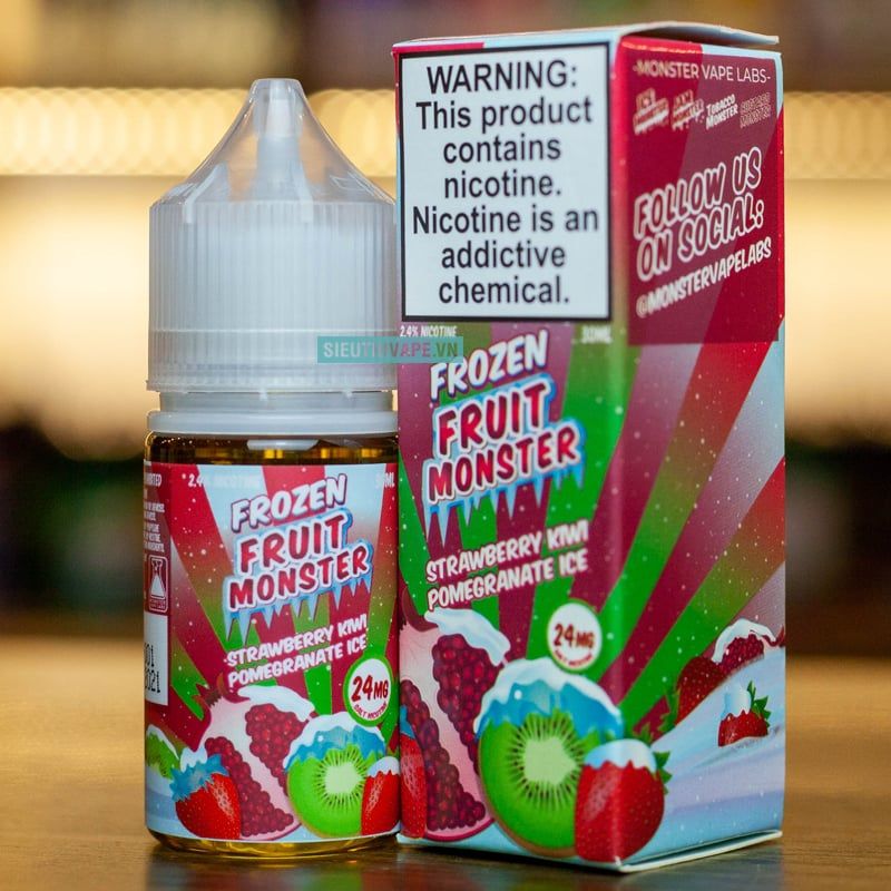  Frozen Fruit Monster Salt Strawberry Kiwi Pomegranate Ice 30ml Tinh Dầu Salt Nic Mỹ 