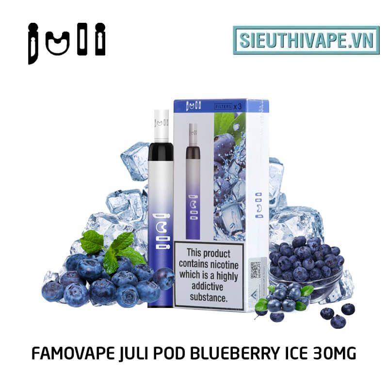  FamoVape Juli Pod 30mg BlueBerry Ice - Disposable Pod dùng 1 lần 