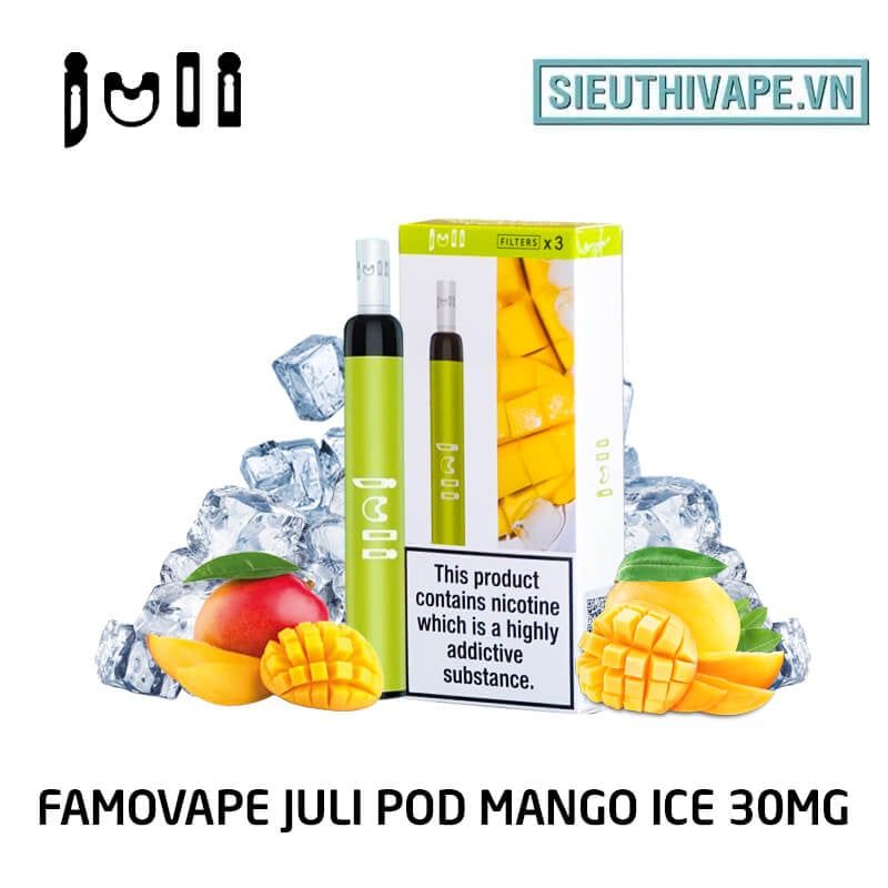  FamoVape Juli Pod 30mg Mango Ice - Disposable Pod dùng 1 lần 