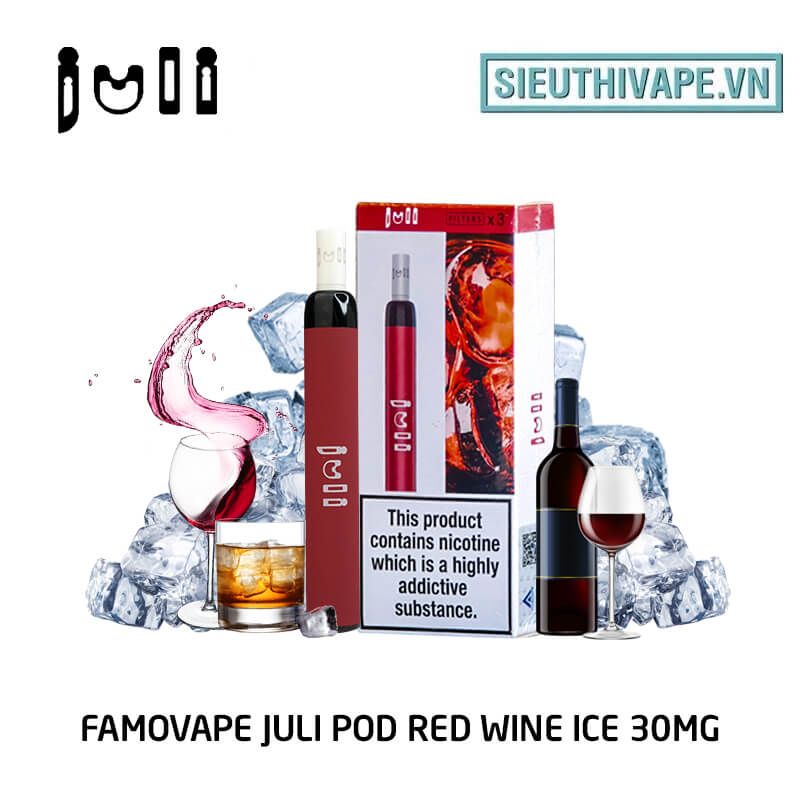  FamoVape Juli Pod 30mg Red Wine Ice - Disposable Pod dùng 1 lần 