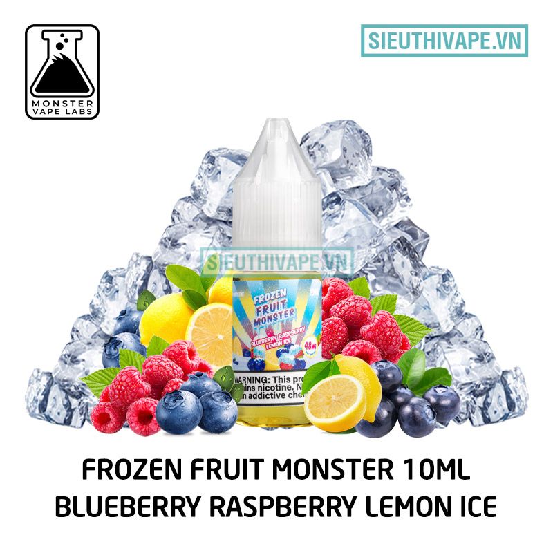  Frozen Fruit Monster Salt Blueberry Raspberry Lemon Ice 10ml - Tinh Dầu Salt Nic Mỹ 