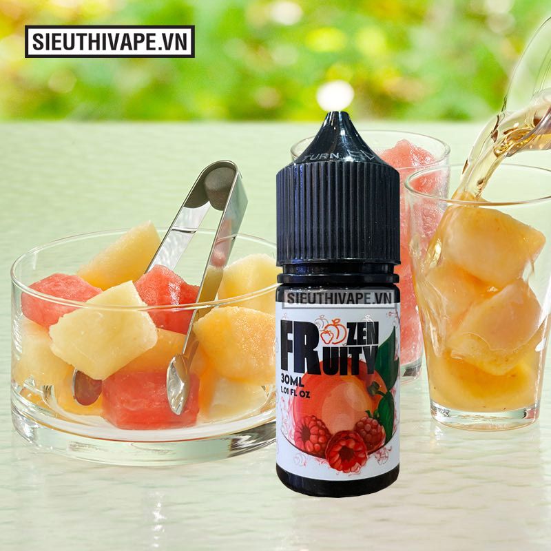  Frozen Fruity Iced Peach Raspberry 30ml - Tinh Dầu Saltnic Chính Hãng 
