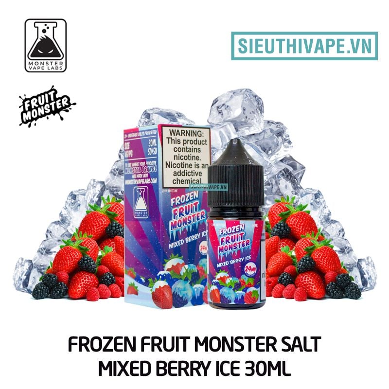  Frozen Fruit Monster Salt Mixed Berry Ice 30ml Chính Hãng Tinh Dầu Salt Nic Mỹ 