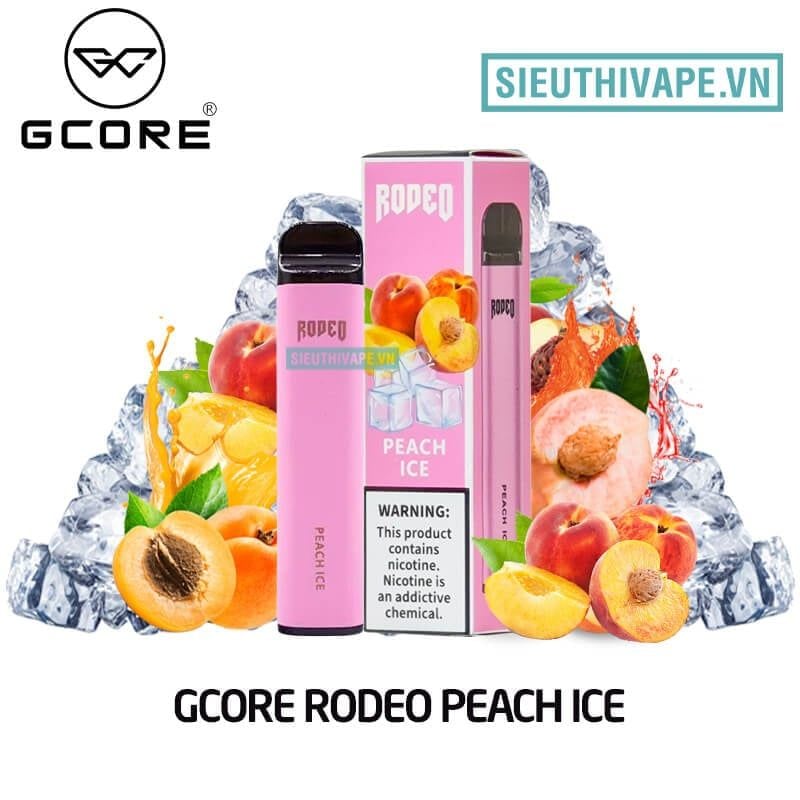  Gcore Rodeo 1600 Peach Ice Disposable - Vape Pod Dùng 1 lần 