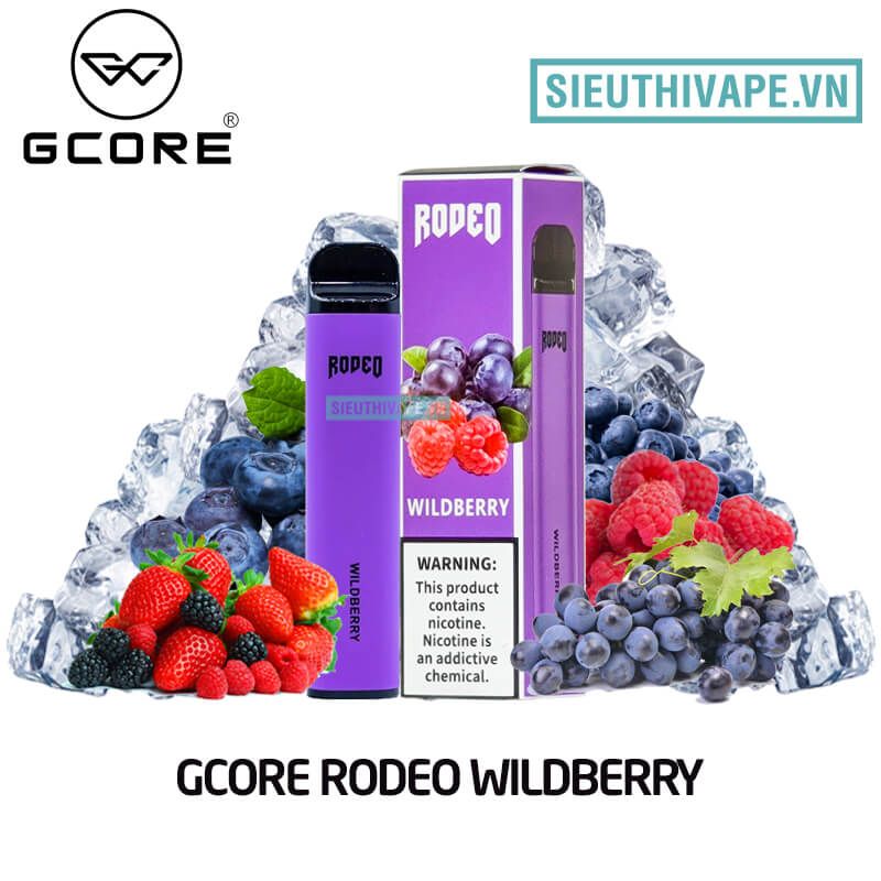  Gcore Rodeo 1600 Wildberry Disposable - Vape Pod Dùng 1 lần 