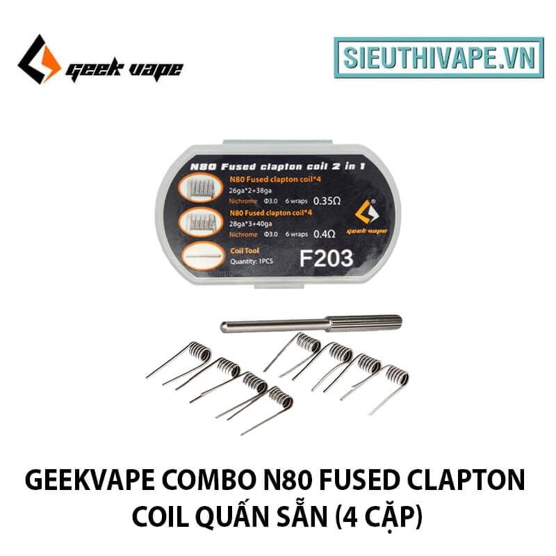  Geekvape Combo N80 Fused Clapton Coil (Quấn Sẵn 4 Cặp) - Chính Hãng 