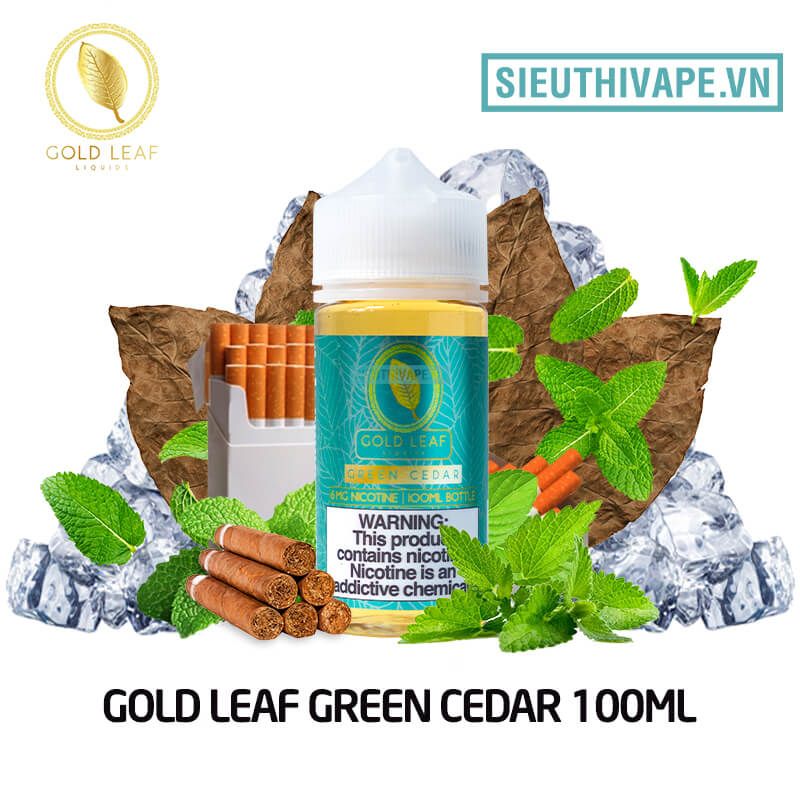  Gold Leaf Green Cedar 100ml - Tinh Dầu Vape Mỹ Chính Hãng 