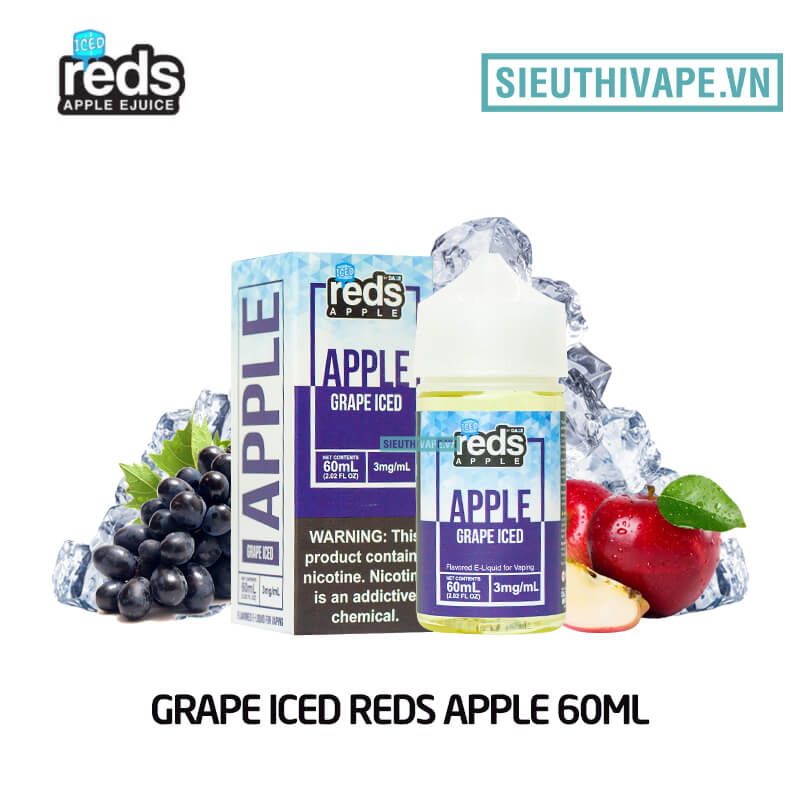  Grape Iced Reds Apple 60ml - Tinh Dầu Vape Mỹ 