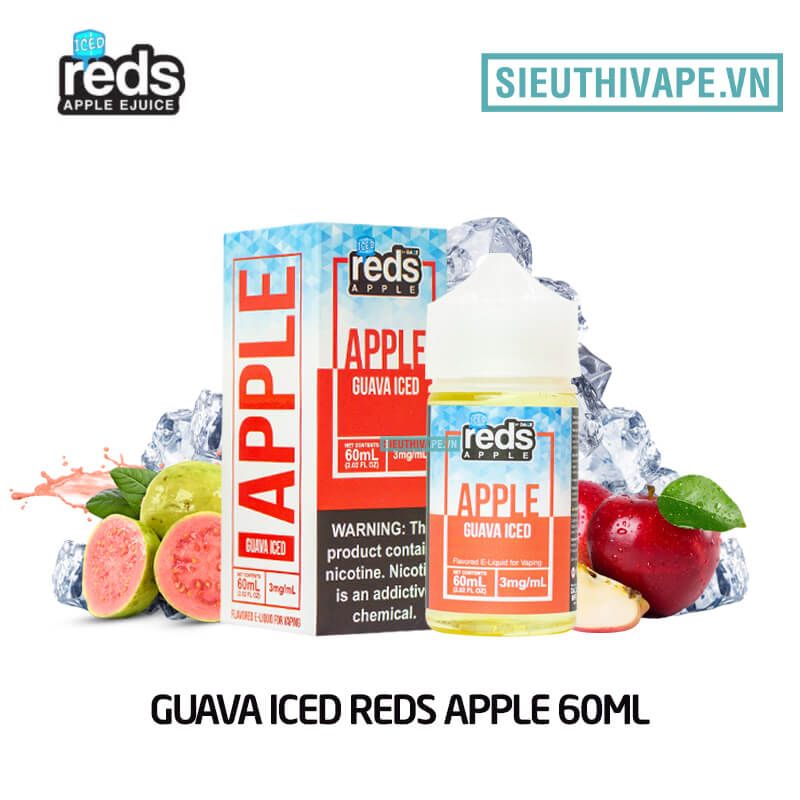  Guava Iced Reds Apple 60ml - Tinh Dầu Vape Mỹ 