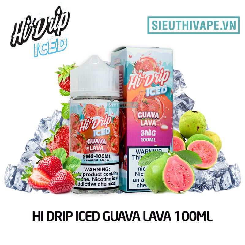  Hi Drip ICED Guava Lava 100ml - Tinh Dầu Vape Mỹ 