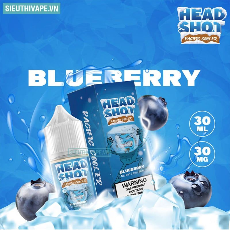  Headshot Pacific Cooler Blueberry 30ml - Tinh Dầu Saltnic Chính Hãng 