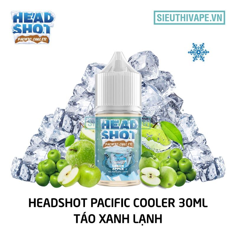  Headshot Pacific Cooler Green Apple 30ml - Tinh Dầu Saltnic Chính Hãng 