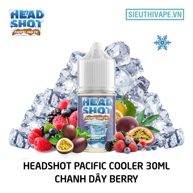  Headshot Pacific Cooler Passionfruit Berry 30ml - Tinh Dầu Saltnic Chính Hãng 